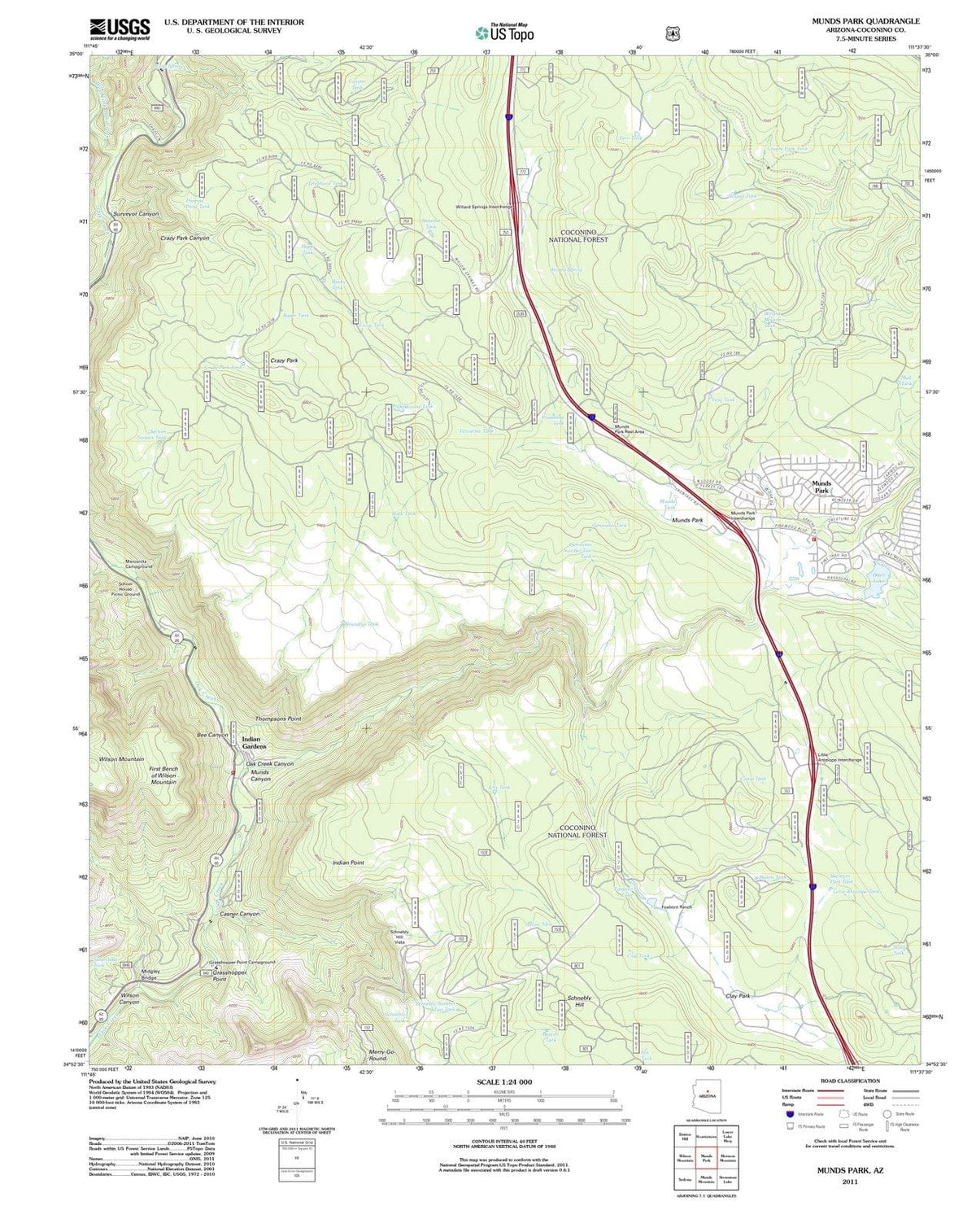 2011 Munds Park, AZ - Arizona - USGS Topographic Map