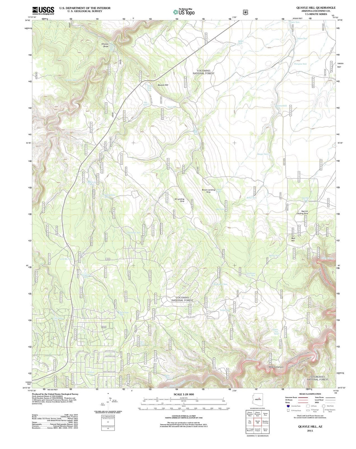 2011 Quayle Hill, AZ - Arizona - USGS Topographic Map