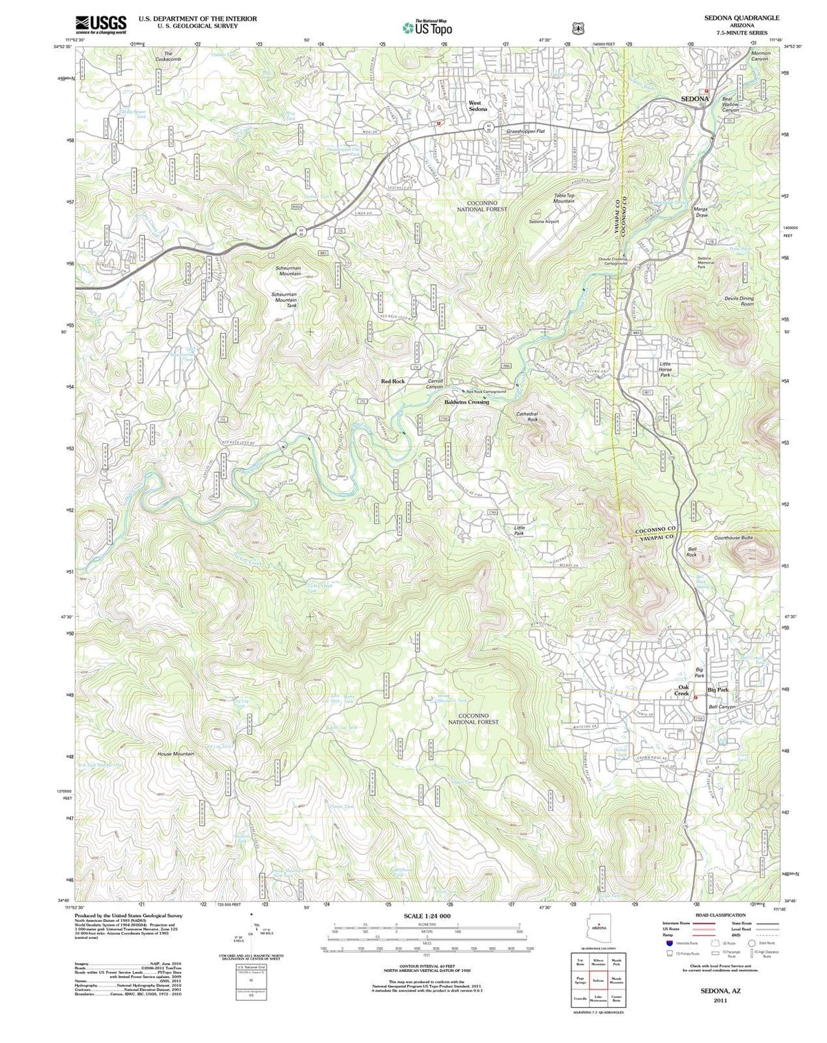 2011 Sedona, AZ - Arizona - USGS Topographic Map