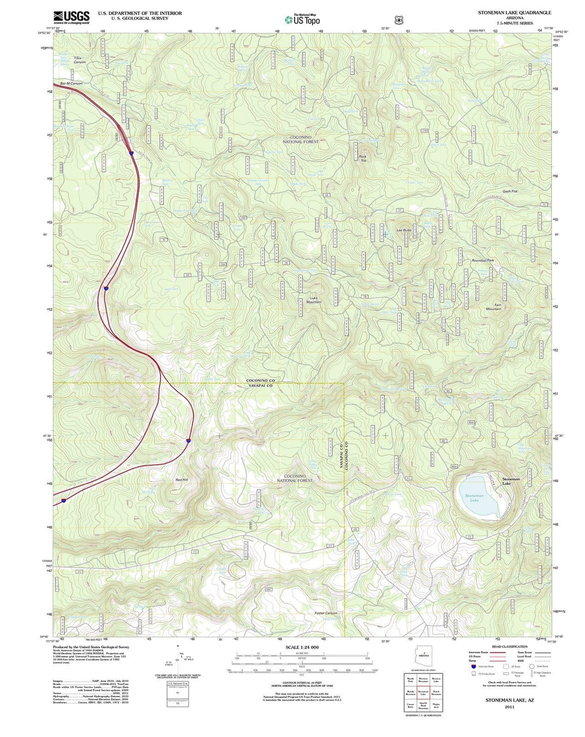 2011 Stoneman Lake, AZ - Arizona - USGS Topographic Map