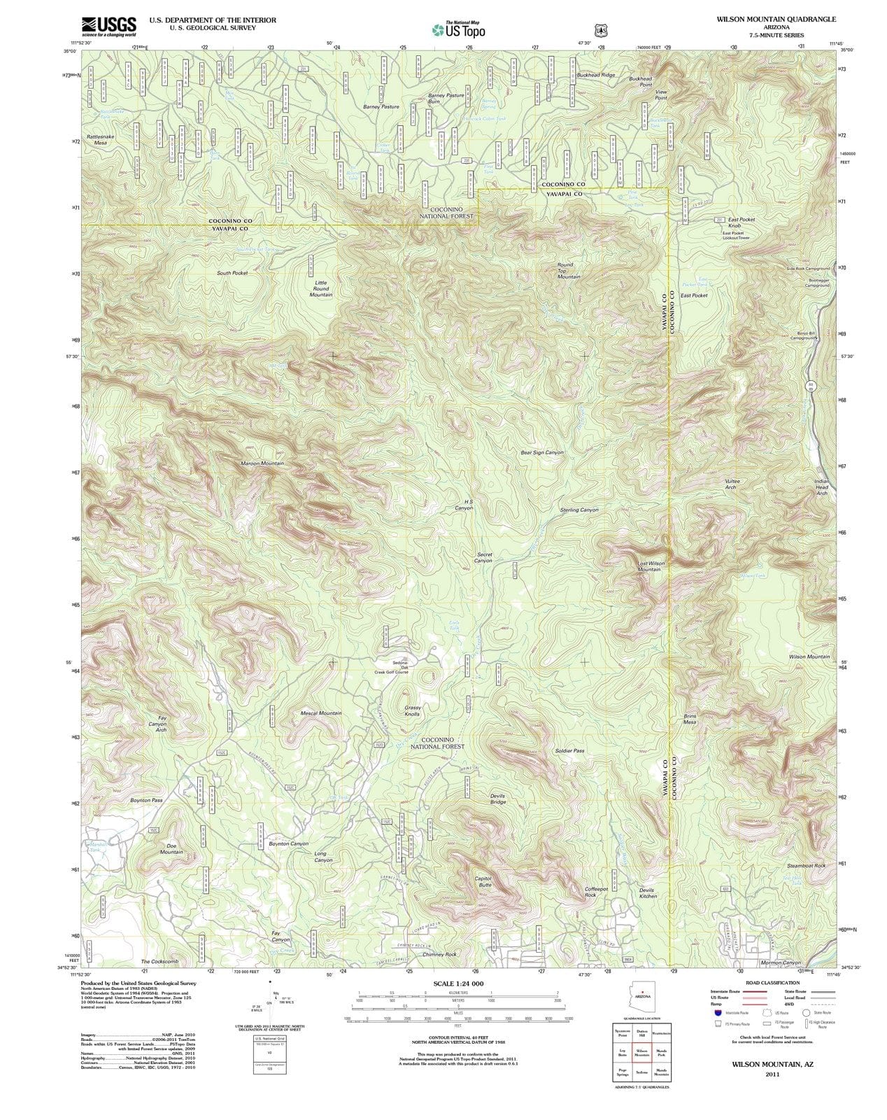 2011 Wilson Mountain, AZ - Arizona - USGS Topographic Map