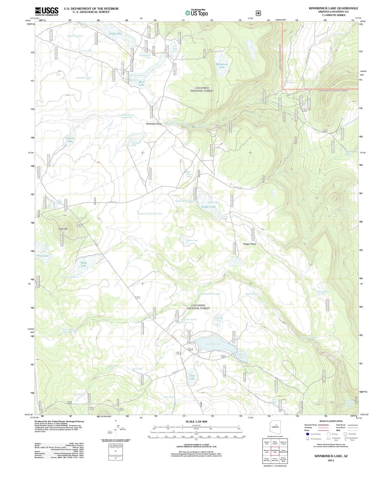 2011 Kinnikinick Lake, AZ - Arizona - USGS Topographic Map