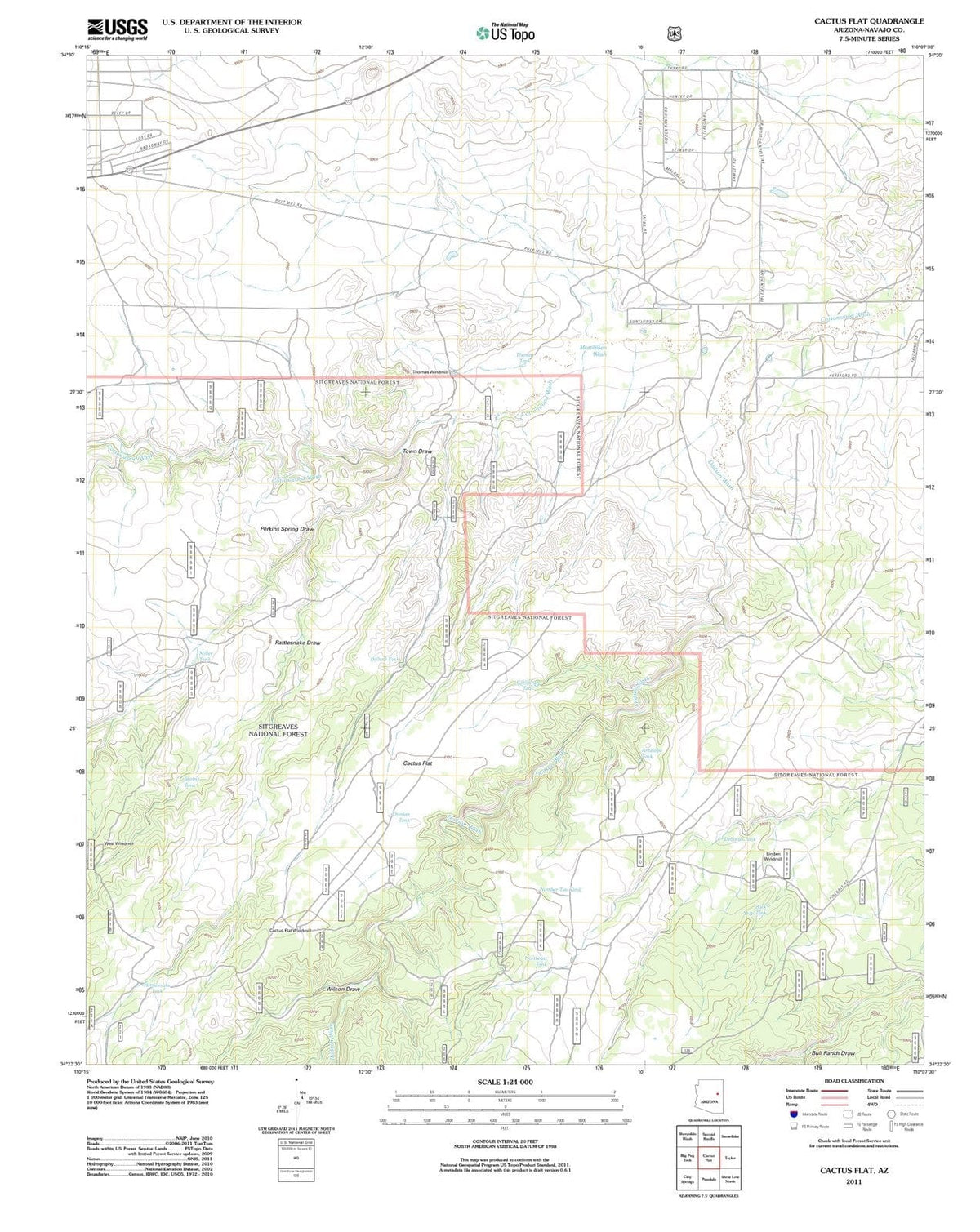2011 Cactus Flat, AZ - Arizona - USGS Topographic Map