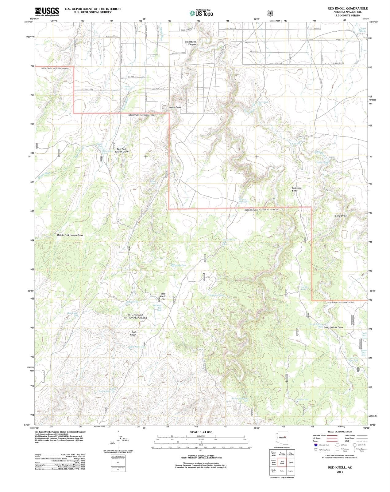 2011 Red Knoll, AZ - Arizona - USGS Topographic Map