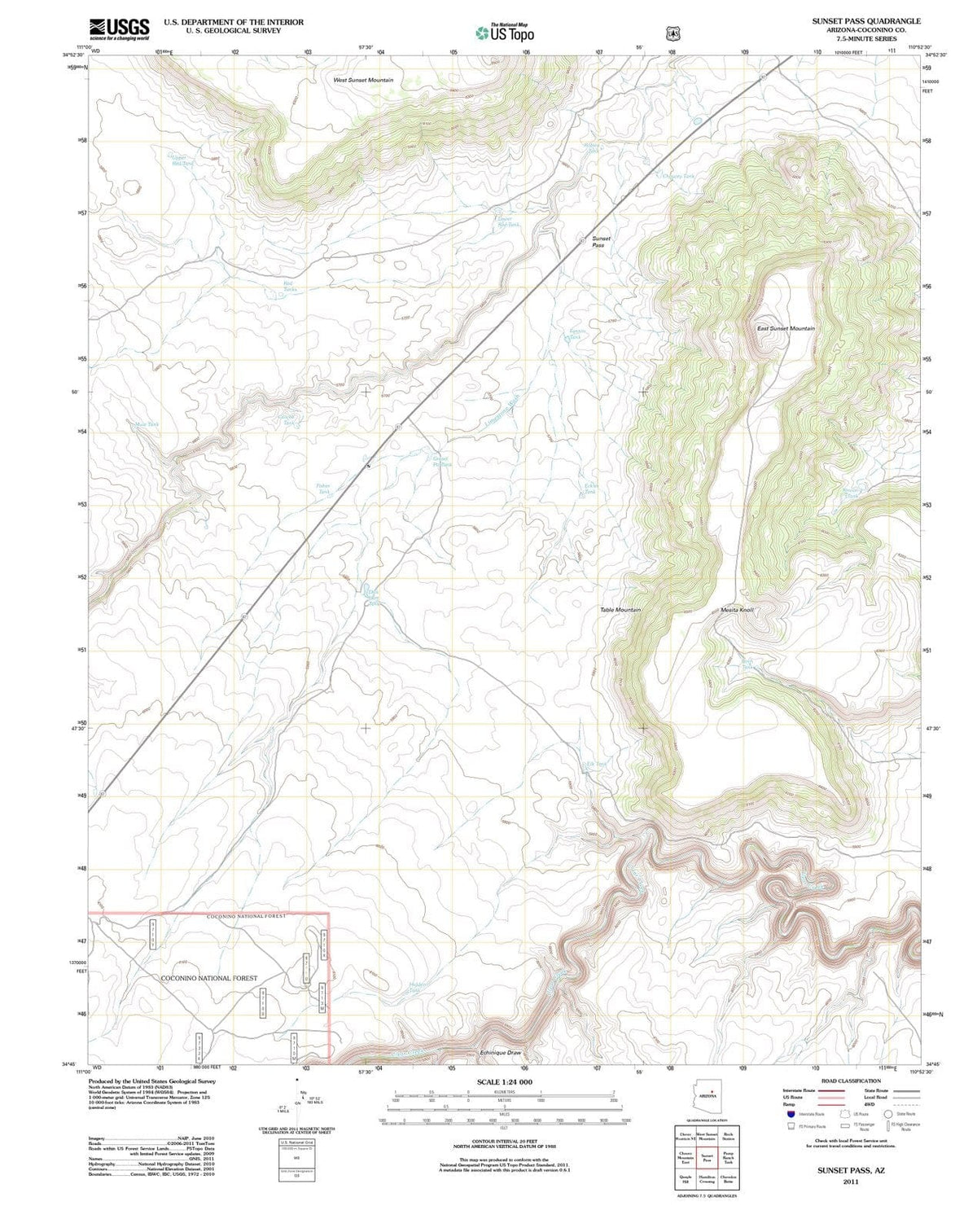 2011 Sunset Pass, AZ - Arizona - USGS Topographic Map