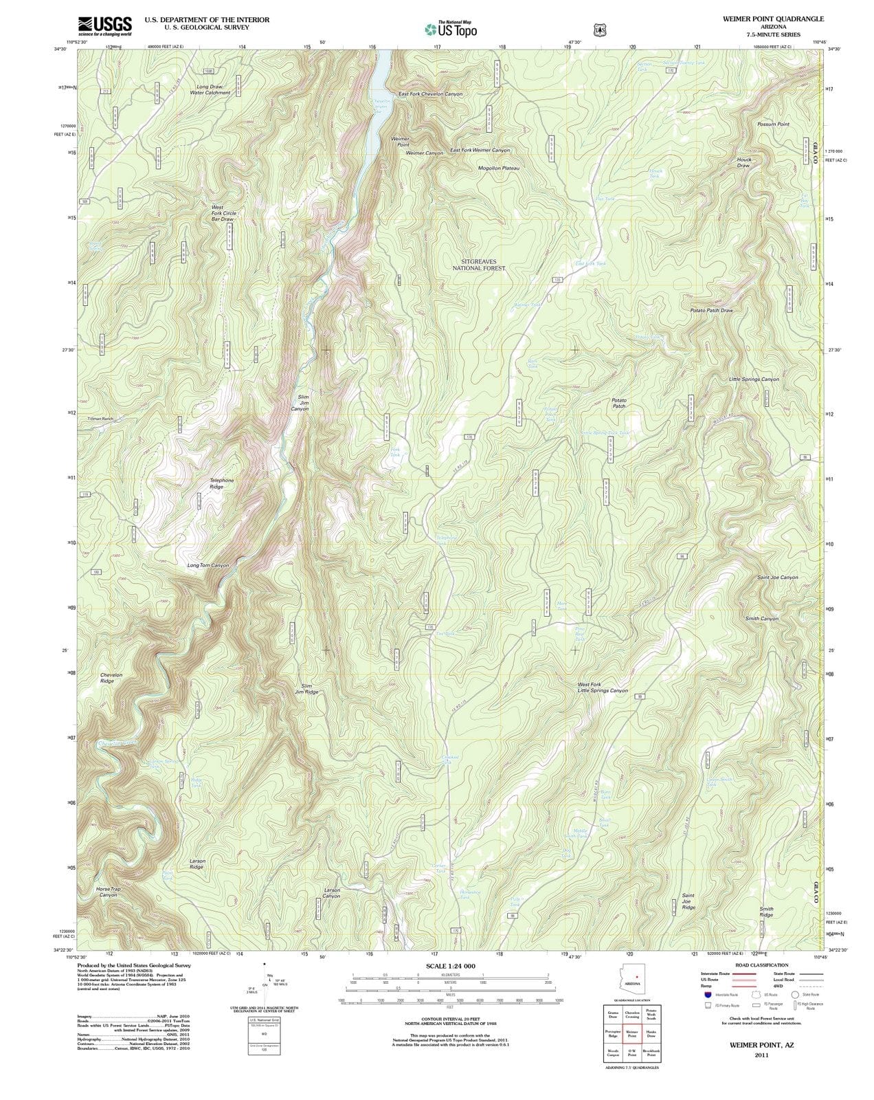 2011 Weimer Point, AZ - Arizona - USGS Topographic Map
