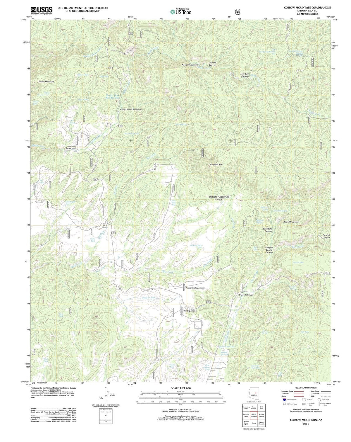 2011 Oxbow Mountain, AZ - Arizona - USGS Topographic Map