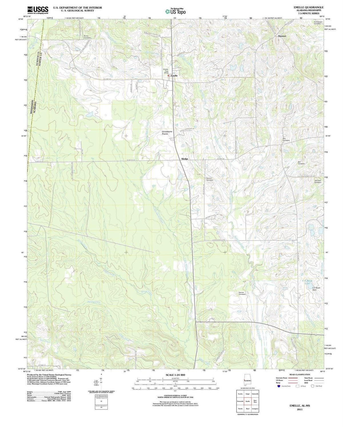 2011 Emelle, AL - Alabama - USGS Topographic Map