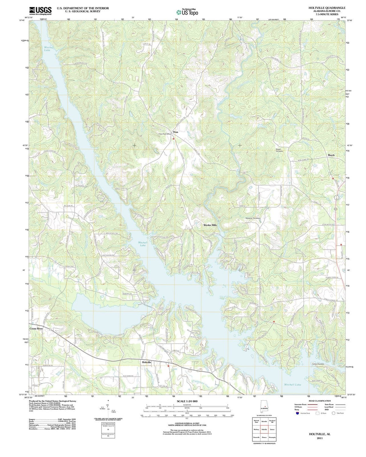 2011 Holtville, AL - Alabama - USGS Topographic Map