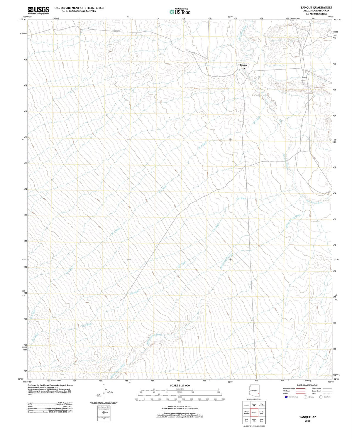 2011 Tanque, AZ - Arizona - USGS Topographic Map