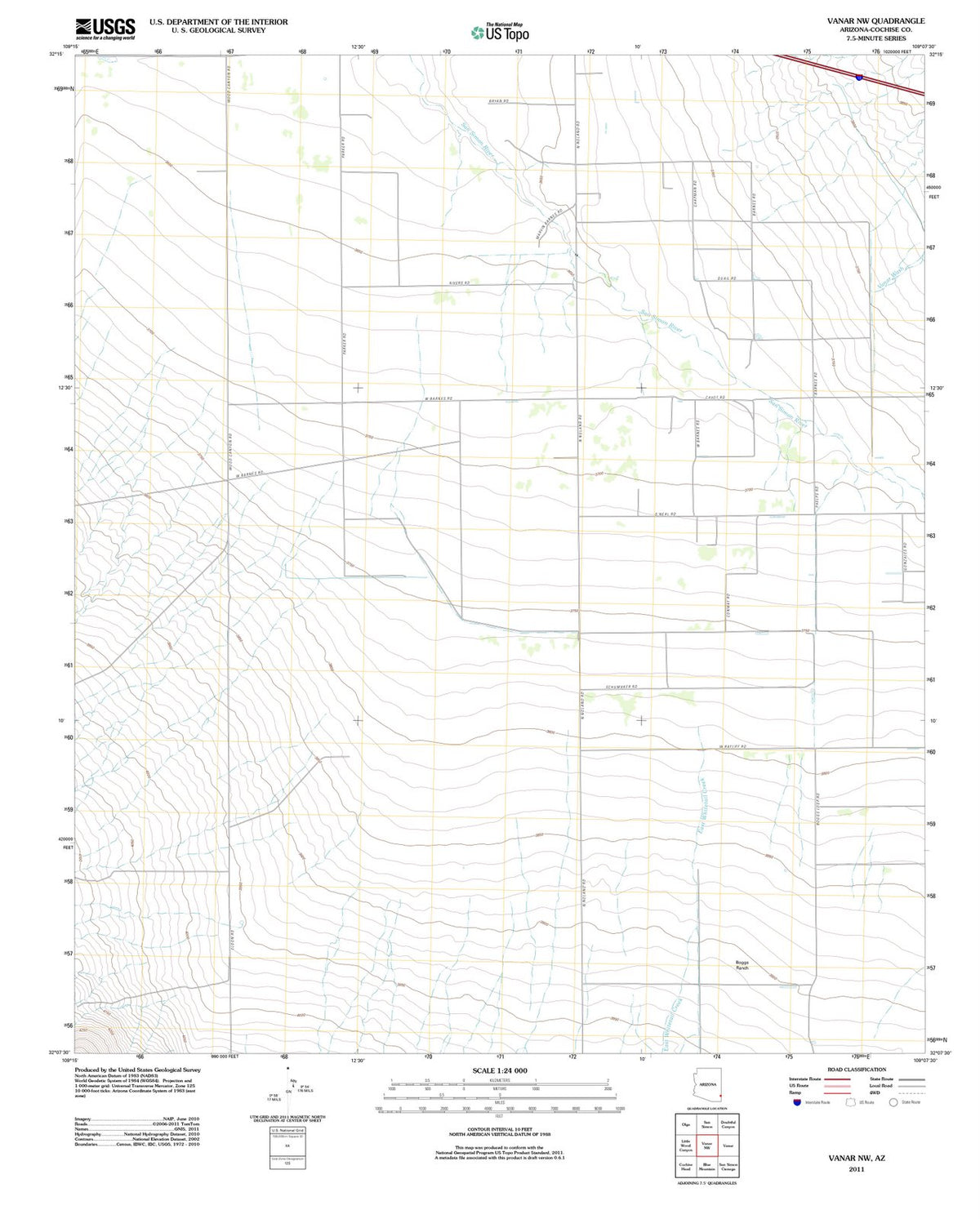 2011 Vanar, AZ - Arizona - USGS Topographic Map