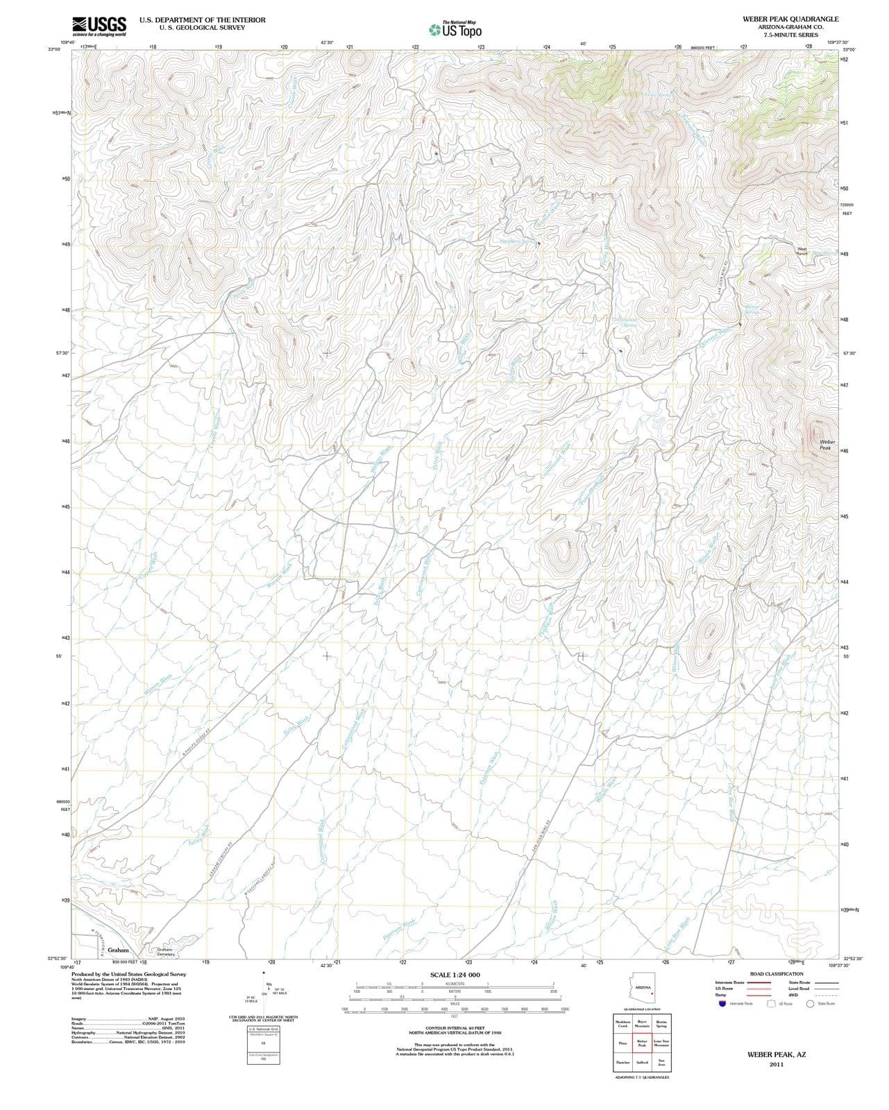 2011 Weber Peak, AZ - Arizona - USGS Topographic Map