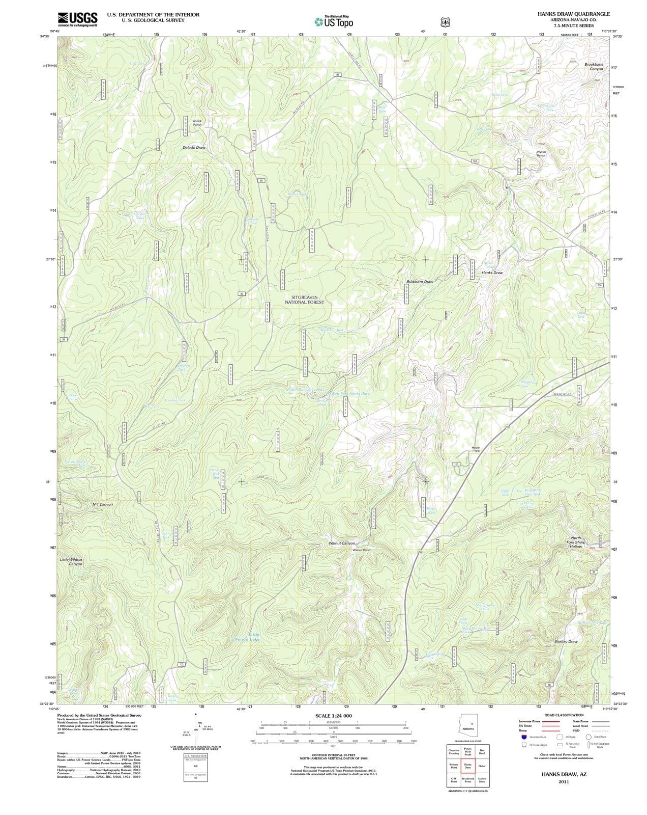 2011 Hanksraw, AZ - Arizona - USGS Topographic Map