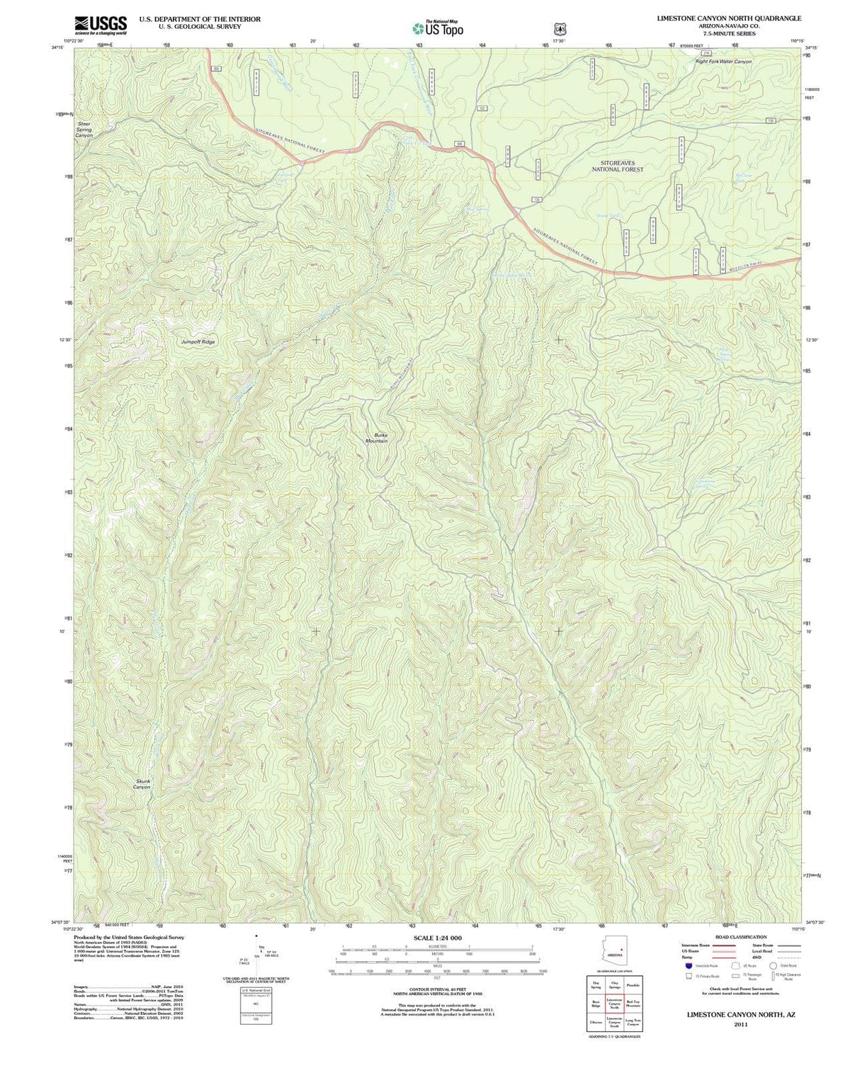 2011 Limestone Canyon North, AZ - Arizona - USGS Topographic Map