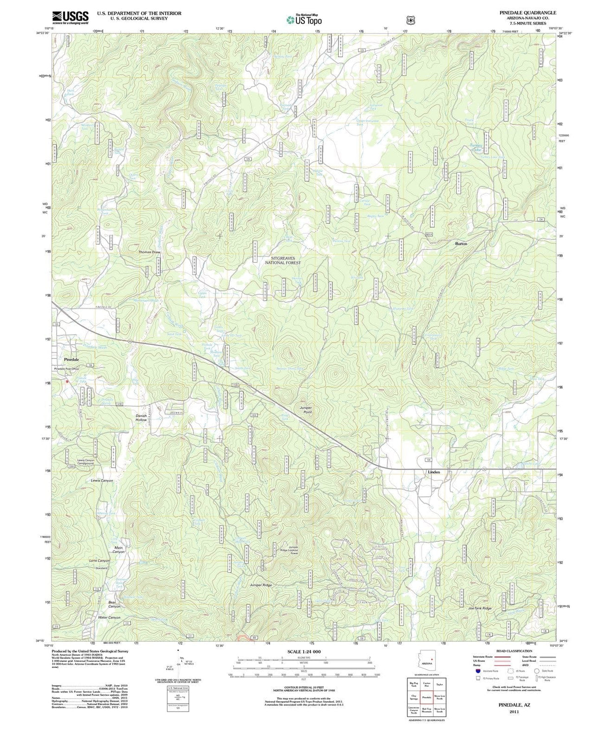 2011 Pinedale, AZ - Arizona - USGS Topographic Map