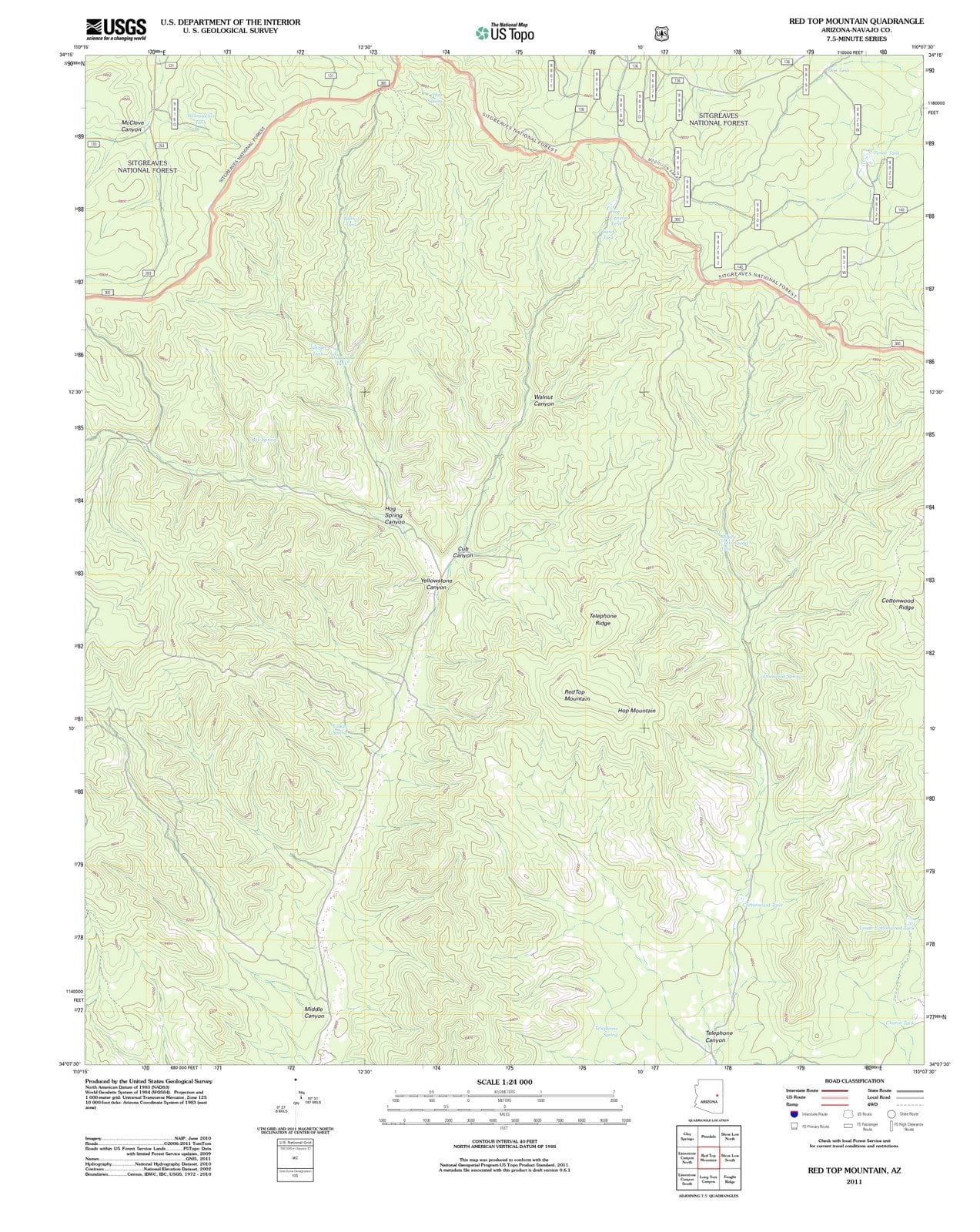 2011 Red Top Mountain, AZ - Arizona - USGS Topographic Map