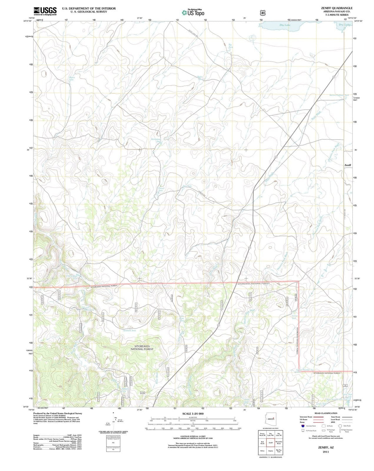 2011 Zeniff, AZ - Arizona - USGS Topographic Map