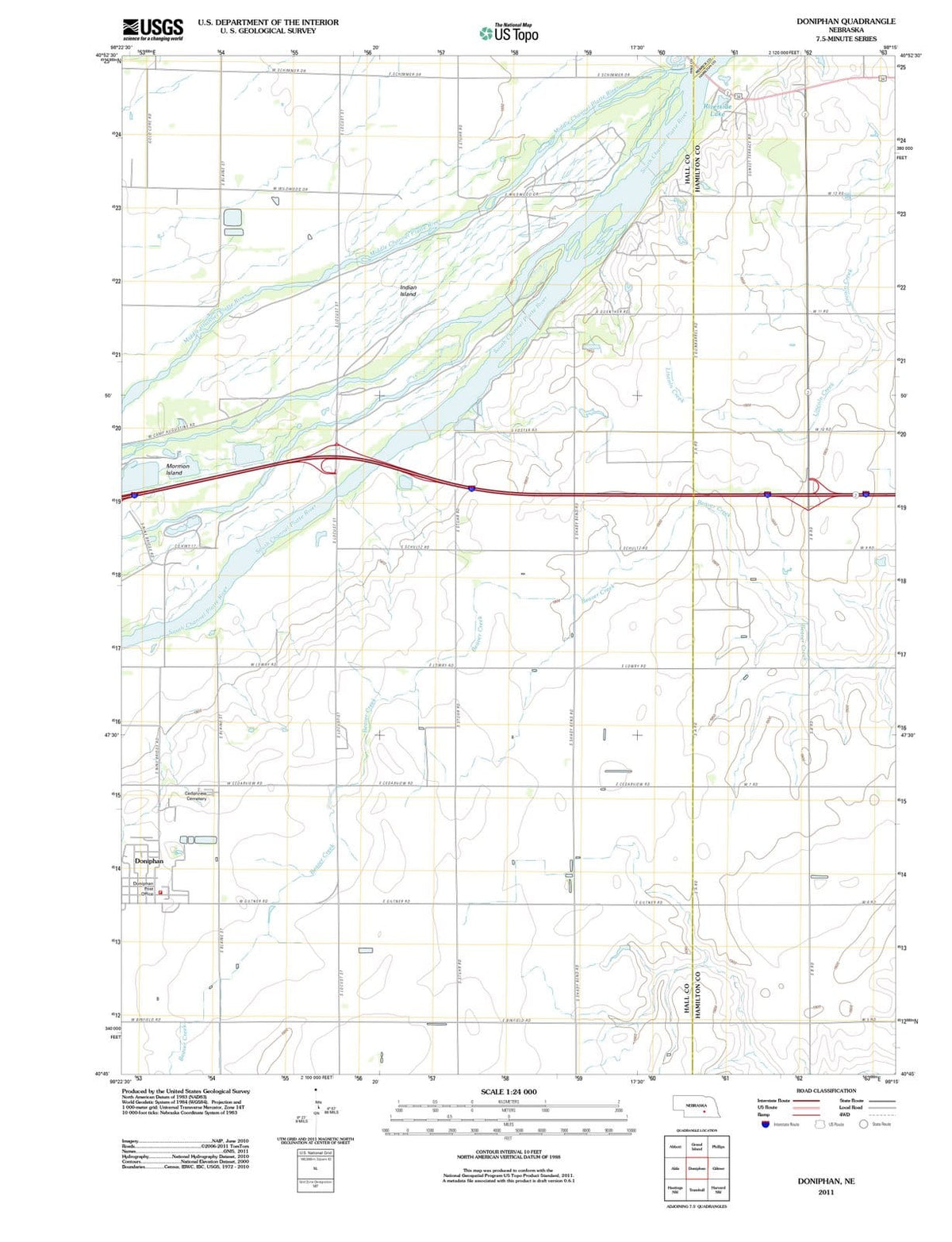 2011 Doniphan, NE - Nebraska - USGS Topographic Map