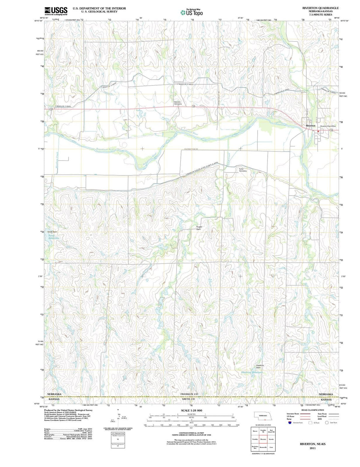 2011 Riverton, NE - Nebraska - USGS Topographic Map