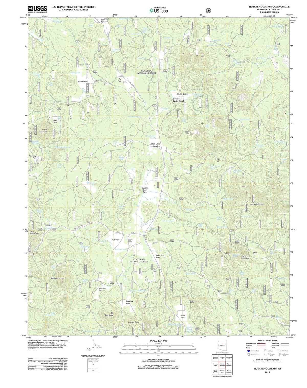 2011 Hutch Mountain, AZ - Arizona - USGS Topographic Map