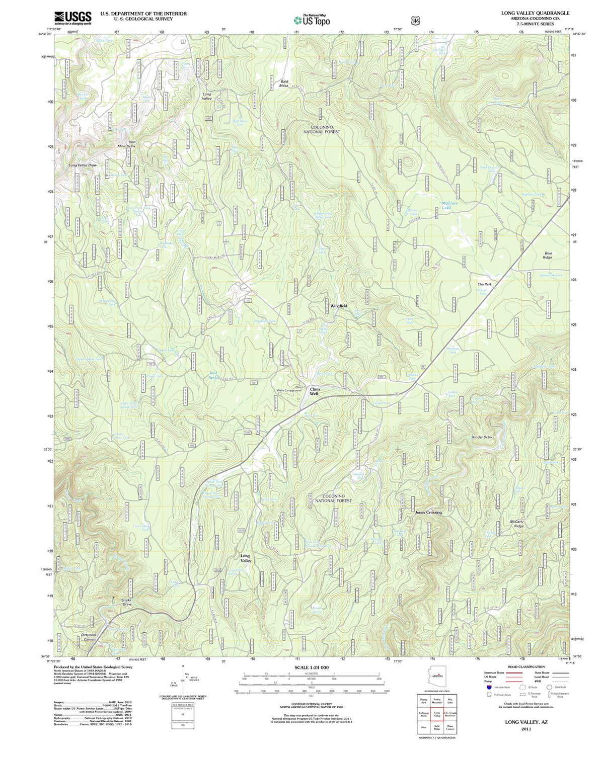 2011 Long Valley, AZ - Arizona - USGS Topographic Map