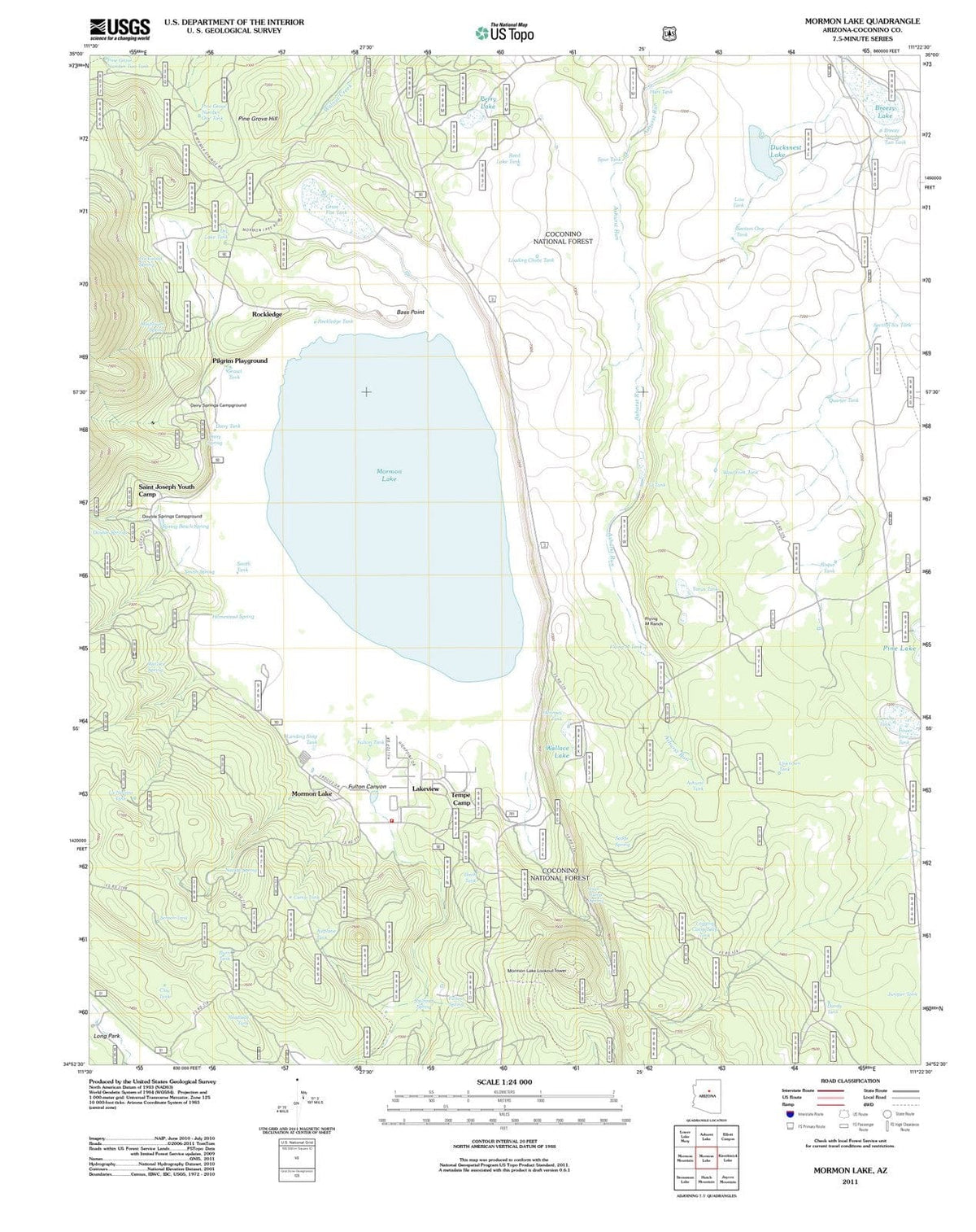2011 Mormon Lake, AZ - Arizona - USGS Topographic Map