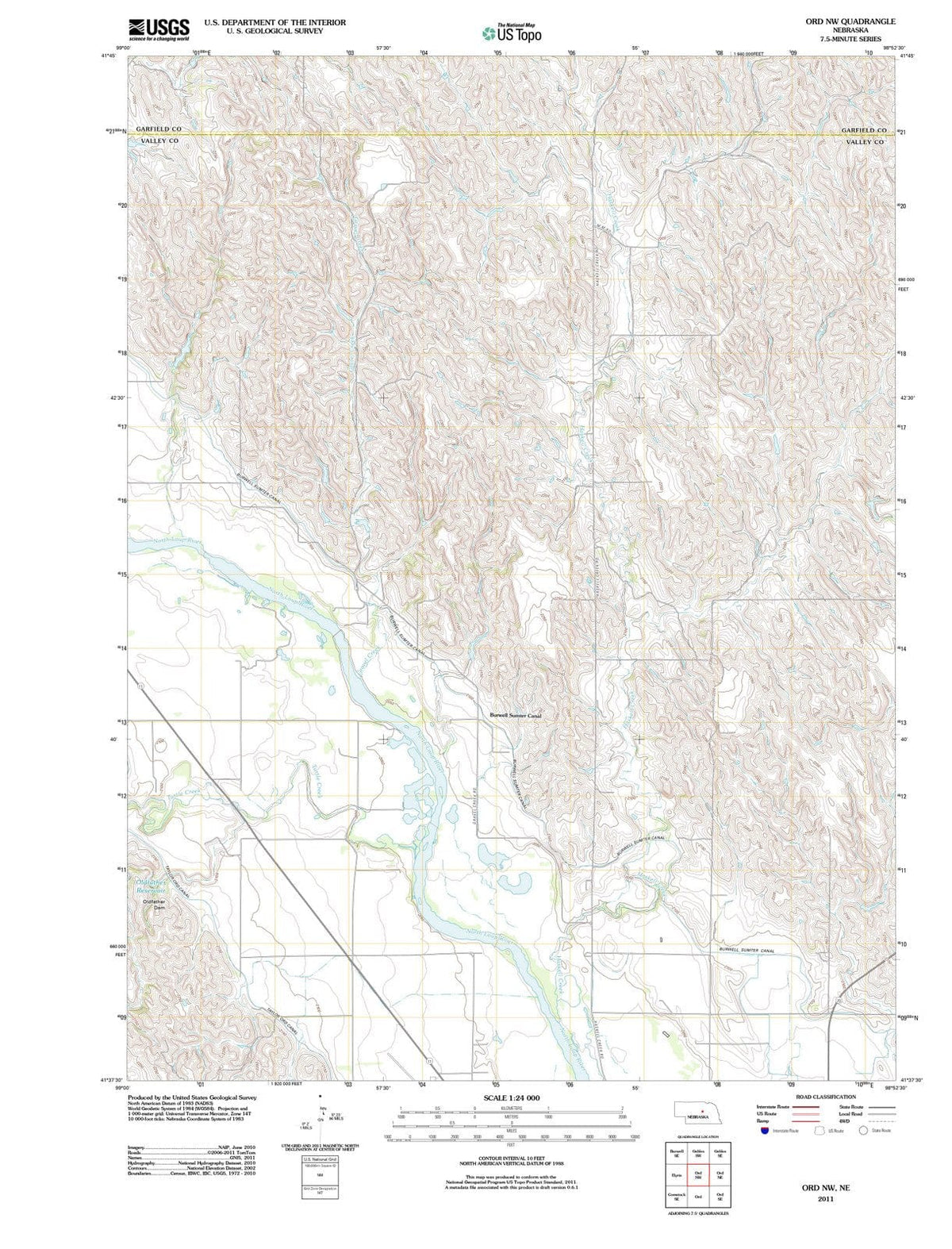 2011 Ord, NE - Nebraska - USGS Topographic Map v2