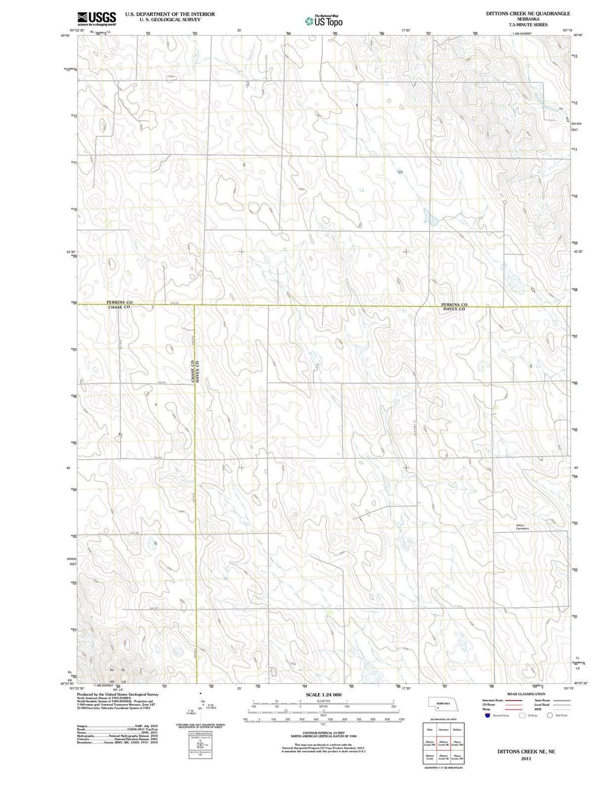 2011 Dittons Creek, NE - Nebraska - USGS Topographic Map v4