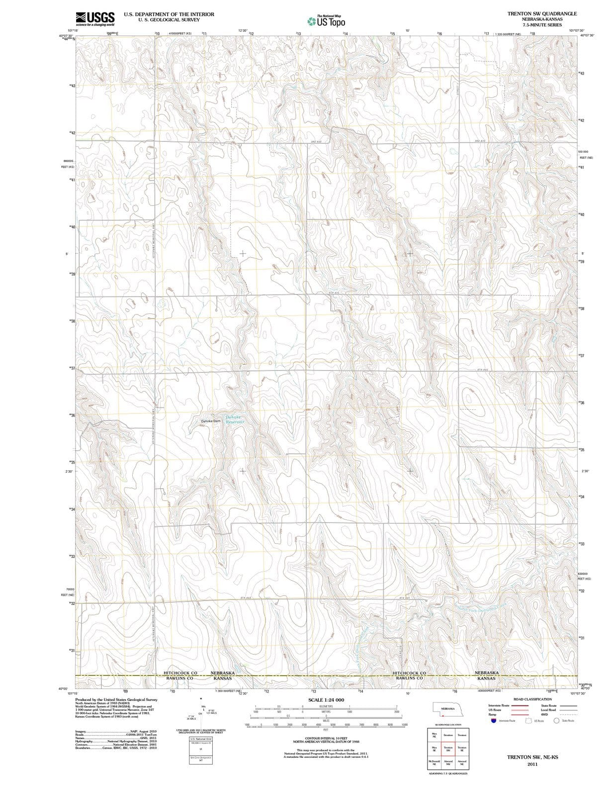 2011 Trenton, NE - Nebraska - USGS Topographic Map v2