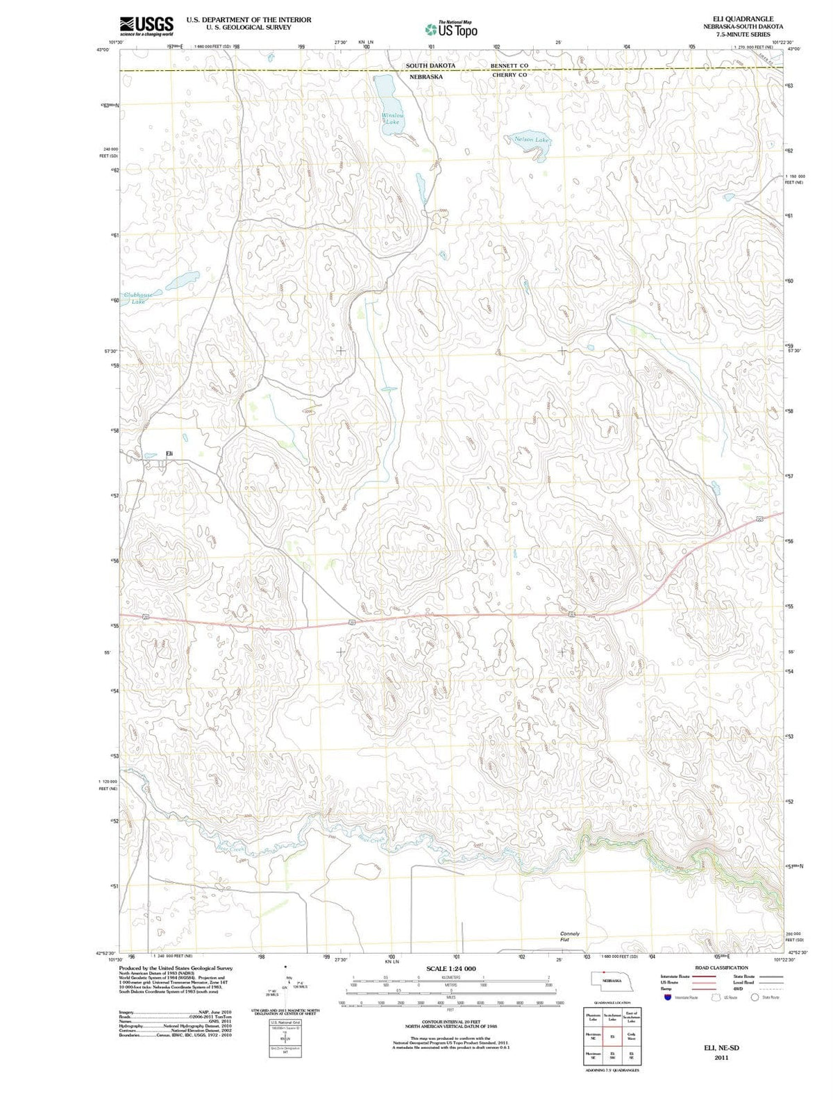 2011 Eli, NE - Nebraska - USGS Topographic Map v2