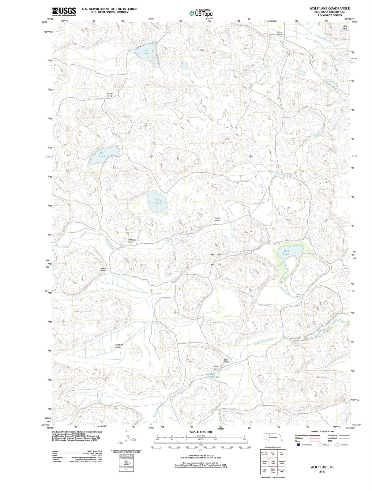 2011 Wolf Lake, NE - Nebraska - USGS Topographic Map