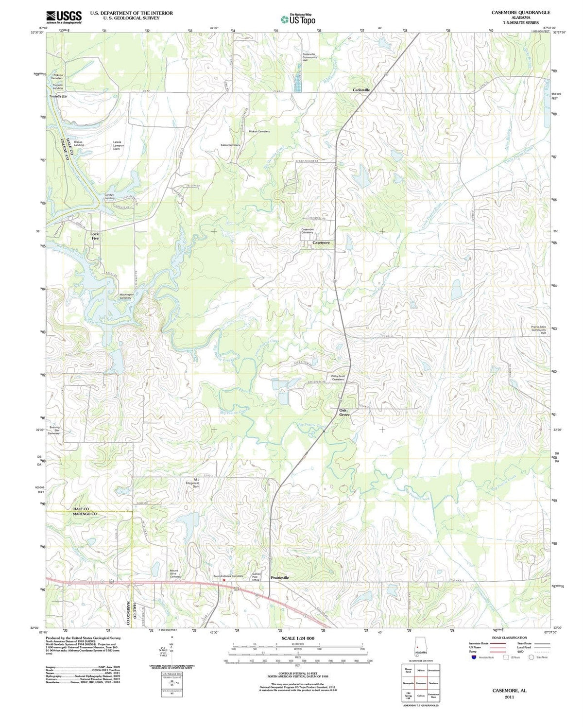 2011 Casemore, AL - Alabama - USGS Topographic Map