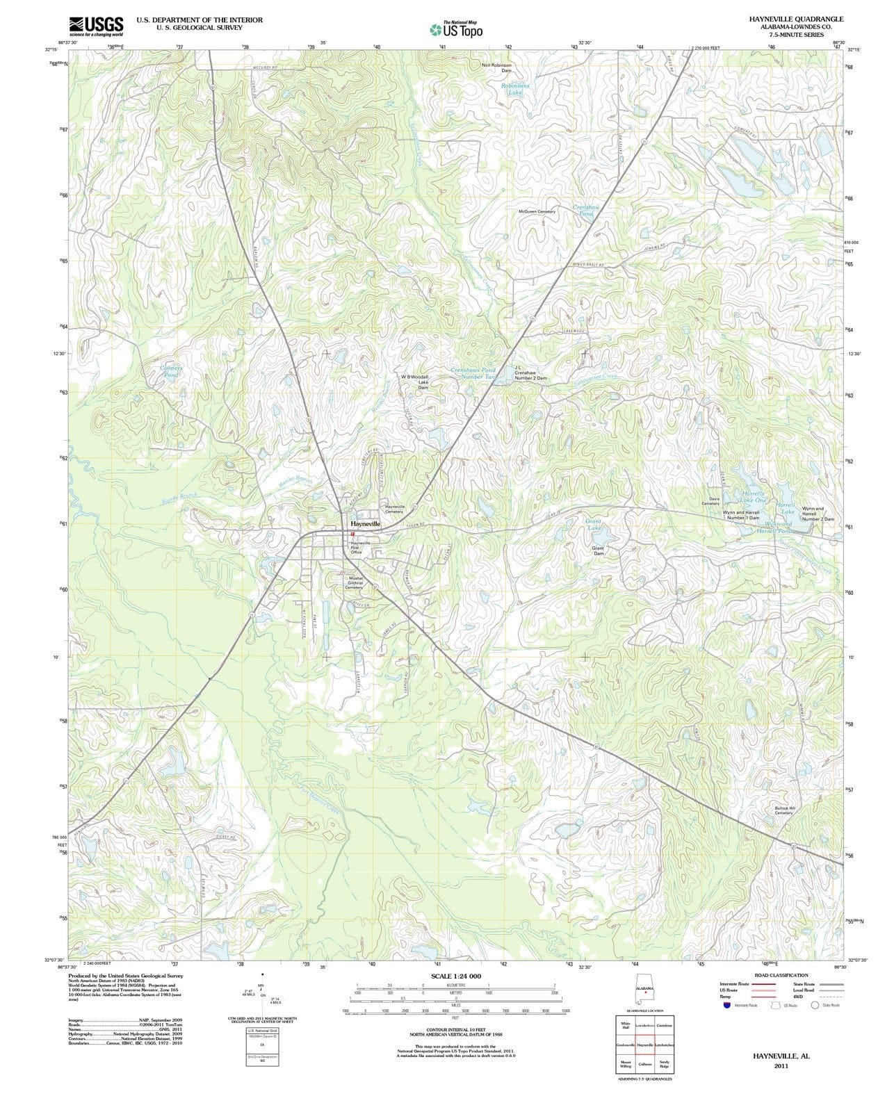 2011 Hayneville, AL - Alabama - USGS Topographic Map