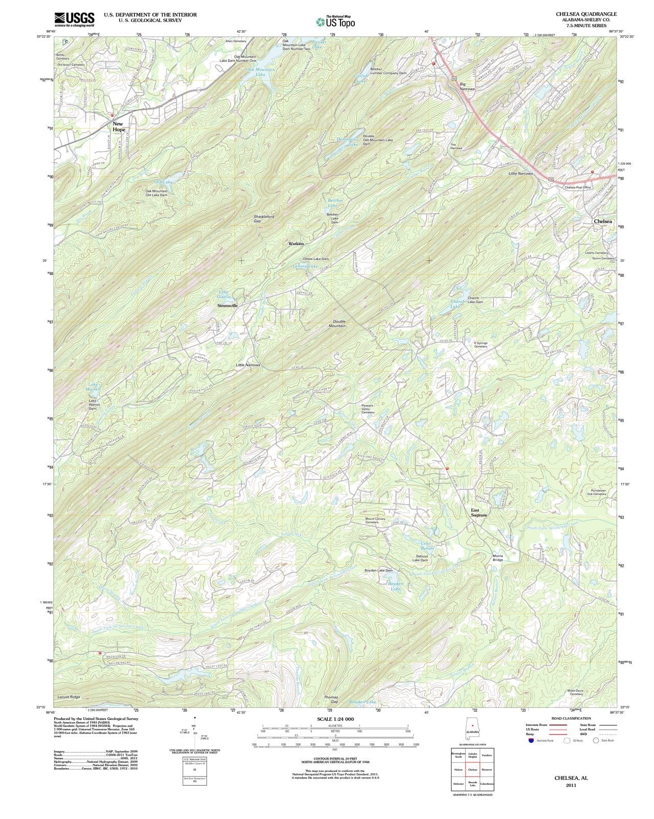 2011 Chelsea, AL - Alabama - USGS Topographic Map