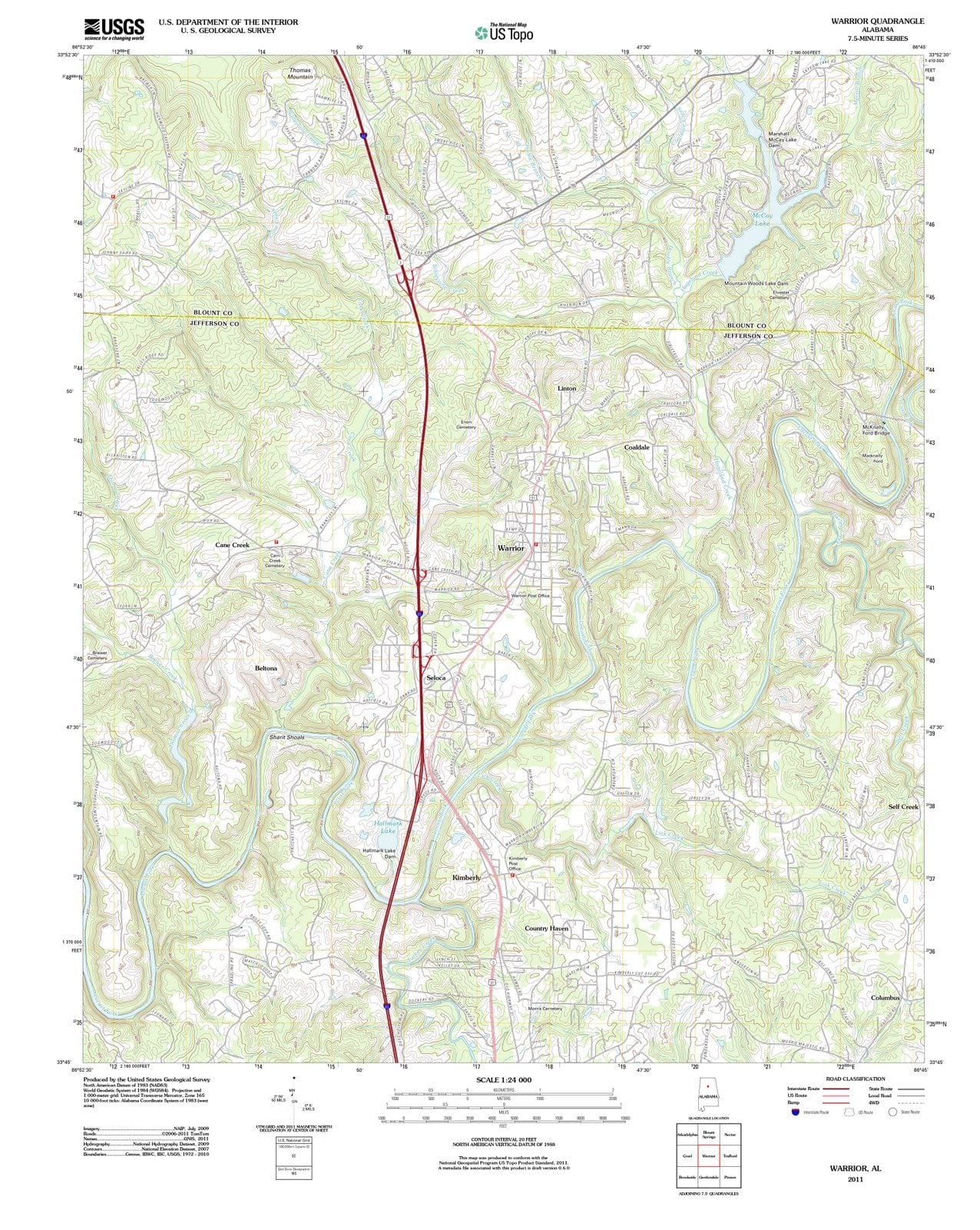 2011 Warrior, AL - Alabama - USGS Topographic Map