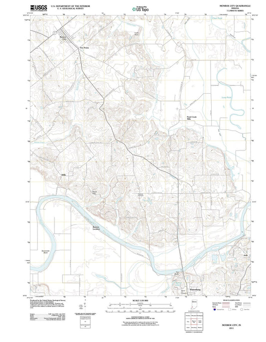 2011 Monroe City, in - Indiana - USGS Topographic Map