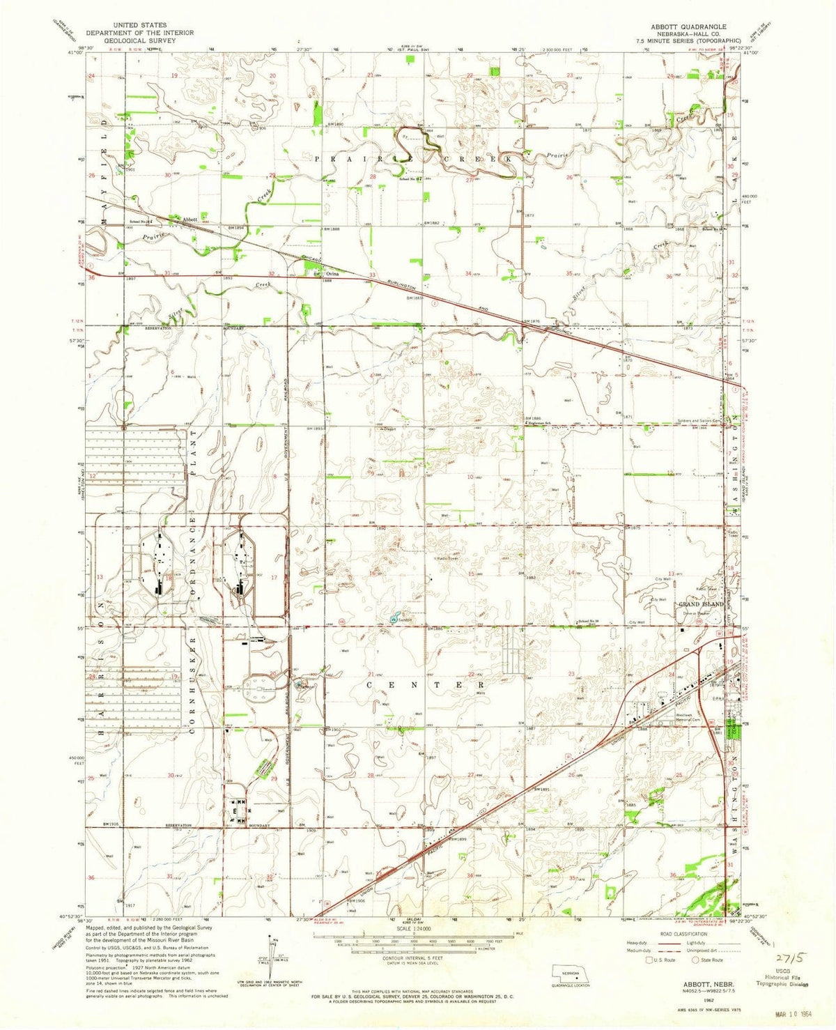 1962 Abbott, NE - Nebraska - USGS Topographic Map