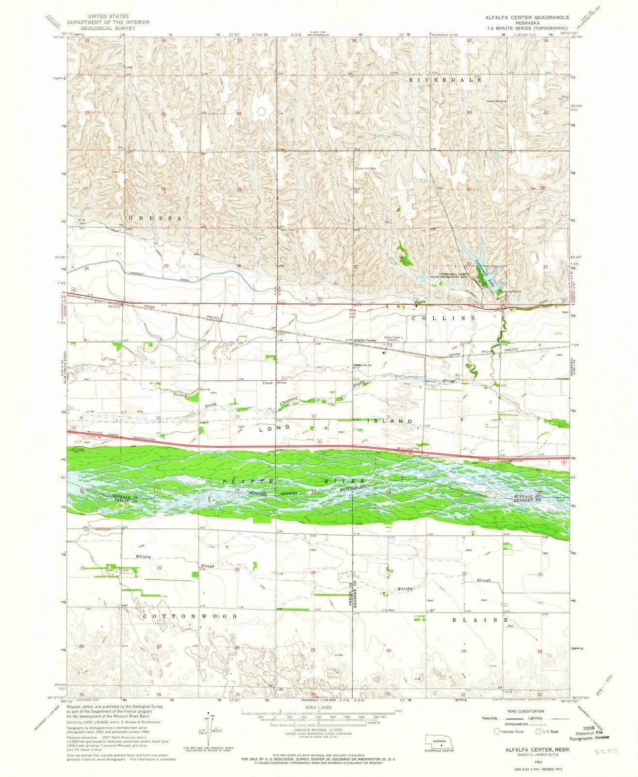 1962 Alfalfa Center, NE - Nebraska - USGS Topographic Map