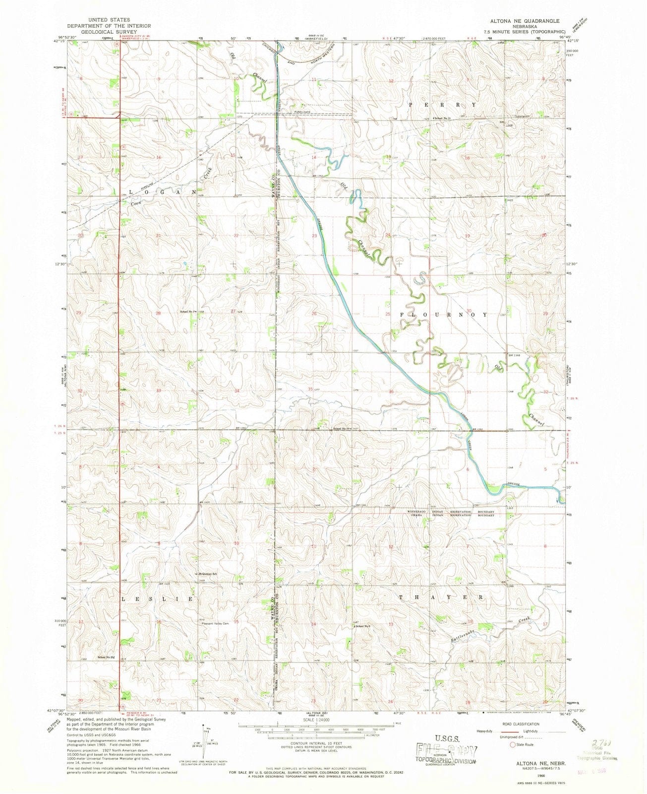 1966 Altona, NE - Nebraska - USGS Topographic Map