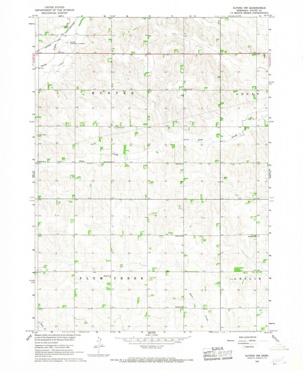 1966 Altona, NE - Nebraska - USGS Topographic Map v2