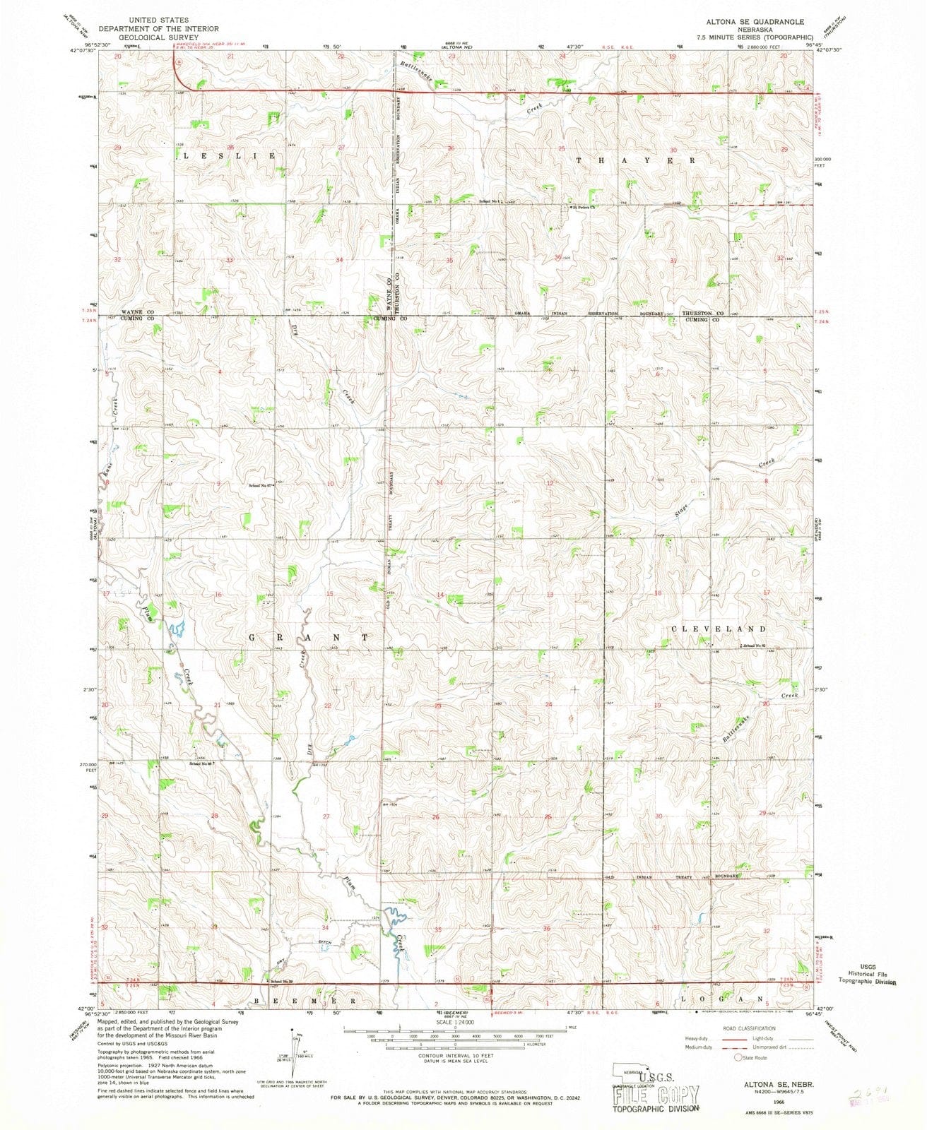 1966 Altona, NE - Nebraska - USGS Topographic Map v3