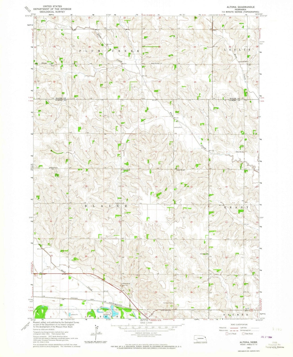 1963 Altona, NE - Nebraska - USGS Topographic Map