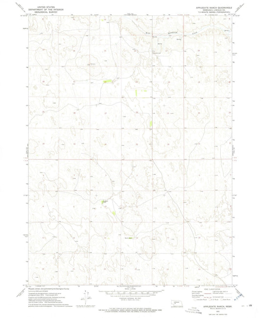 1972 Applegate Ranch, NE - Nebraska - USGS Topographic Map