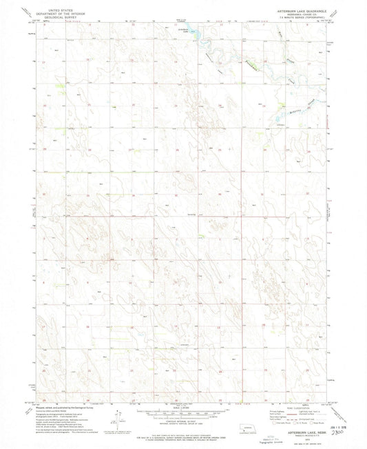 1973 Arterburn Lake, NE - Nebraska - USGS Topographic Map