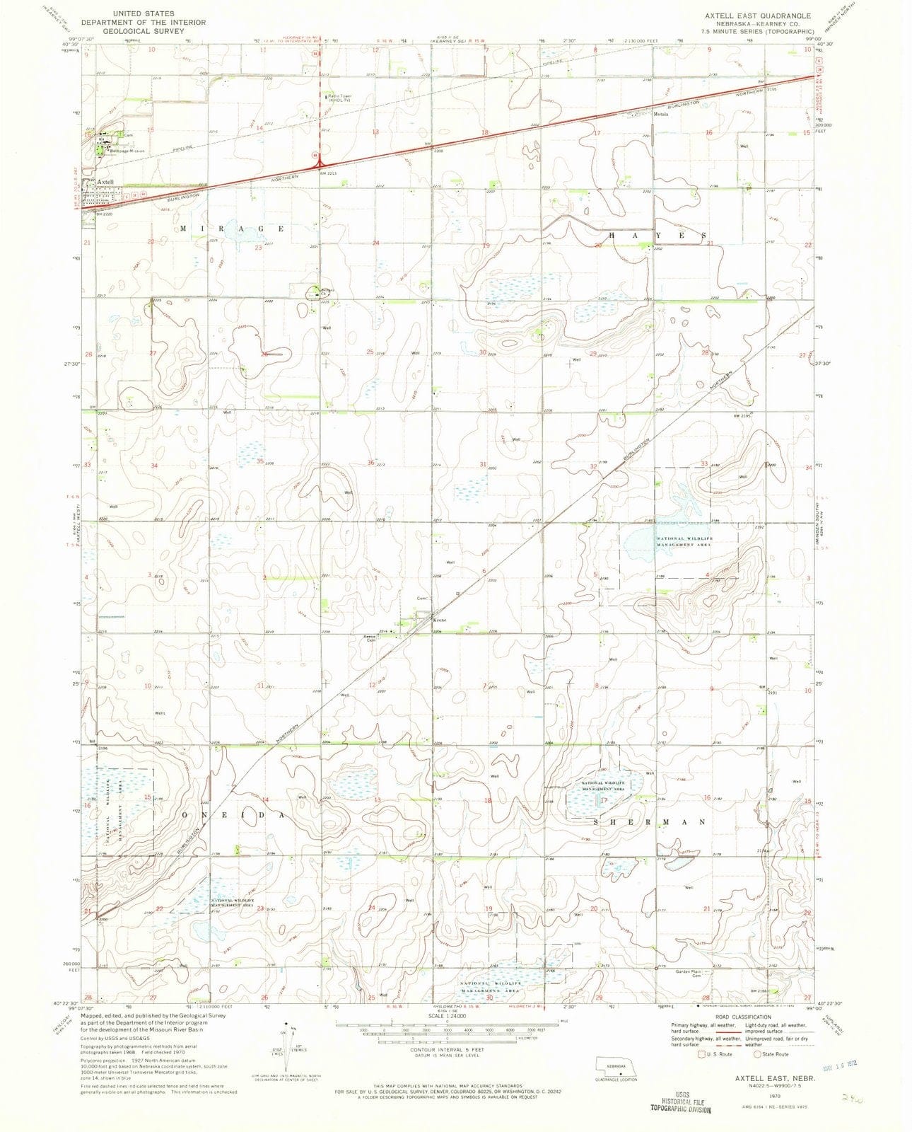 1970 Axtell East, NE - Nebraska - USGS Topographic Map