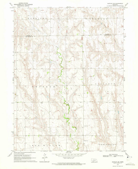 1970 Bartley, NE - Nebraska - USGS Topographic Map