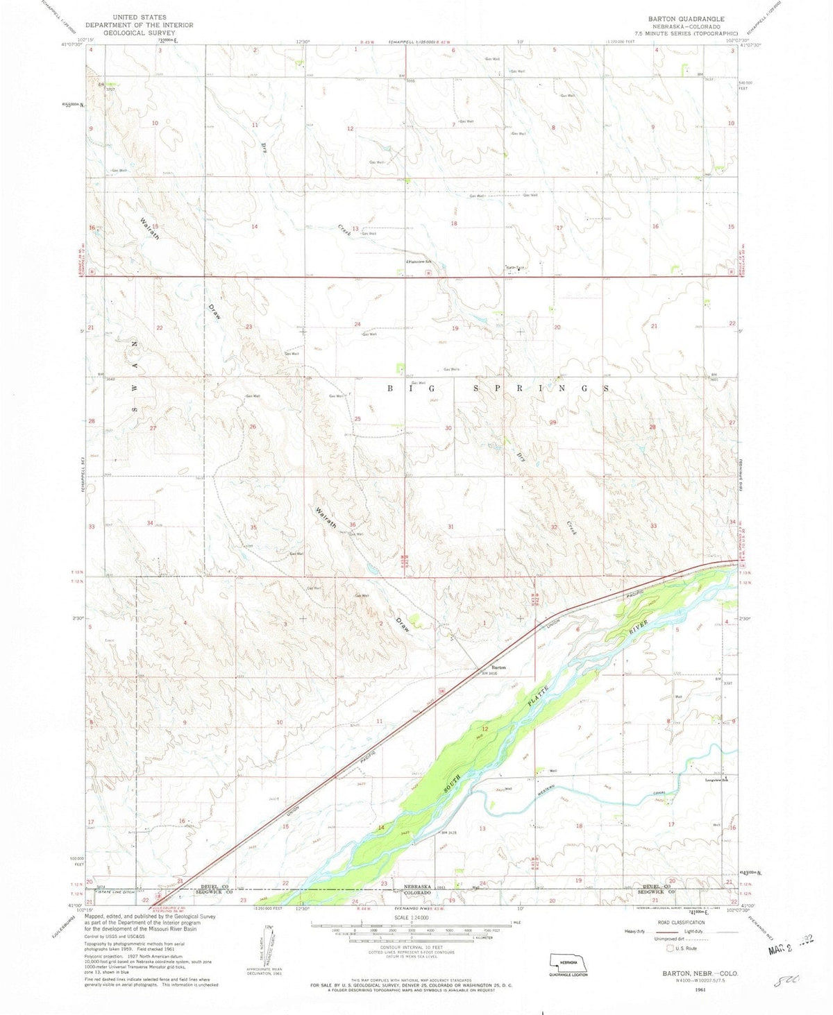 1961 Barton, NE - Nebraska - USGS Topographic Map