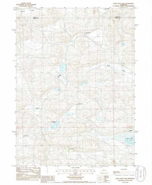 1985 Bean Soup Lake, NE - Nebraska - USGS Topographic Map