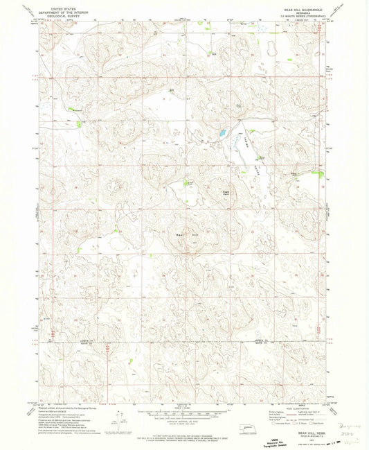 1971 Bear Hill, NE - Nebraska - USGS Topographic Map