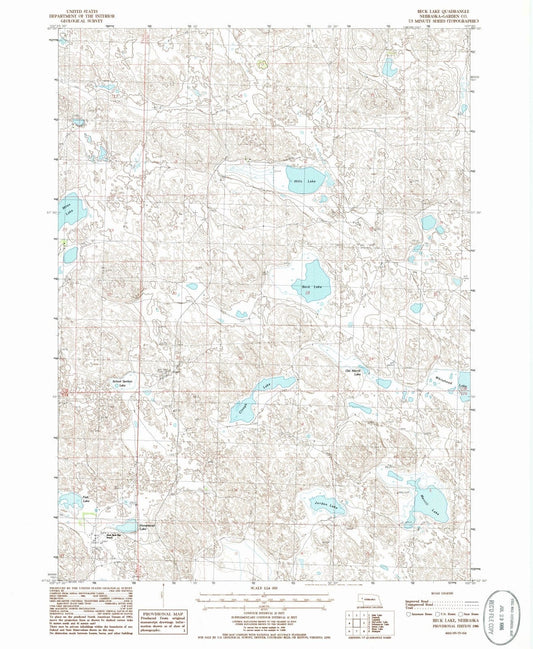 1986 Beck Lake, NE - Nebraska - USGS Topographic Map
